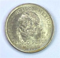 1952 Mexico Silver 5 Pesos, UNC/BU w/ Luster