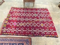 Well Used Hand Woven Middle Eastern Rug Incomplete