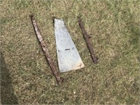 Antique Windmill Blade and 2 Metal Single Trees