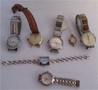 (7) Retro wrist watches including Timex,