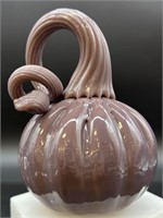 USA Hand Blown Egg Plant Art Glass Pumpkin Uv