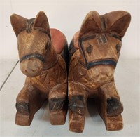 Pair Of VTG Wooden Rocking Horses