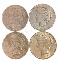(4) 1928 -s U. S. Silver Peace Dollars