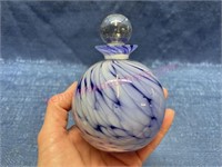 Blue & white glass perfume bottle