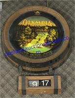 Olympia Beer Light & Clock (24 x 18)
