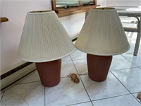 Pair of terra-cotta style floor lamps