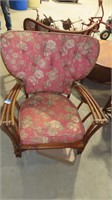 rattan chair believed to be Heywood Wakefield