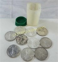 10 Assorted 1 oz. .999 pure Silver Eagle Coins