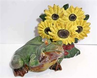 Cast Iron Sunflower Painted Door Stop