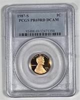 1987-S Lincoln Cent Proof PCGS PR69 RD DCAM