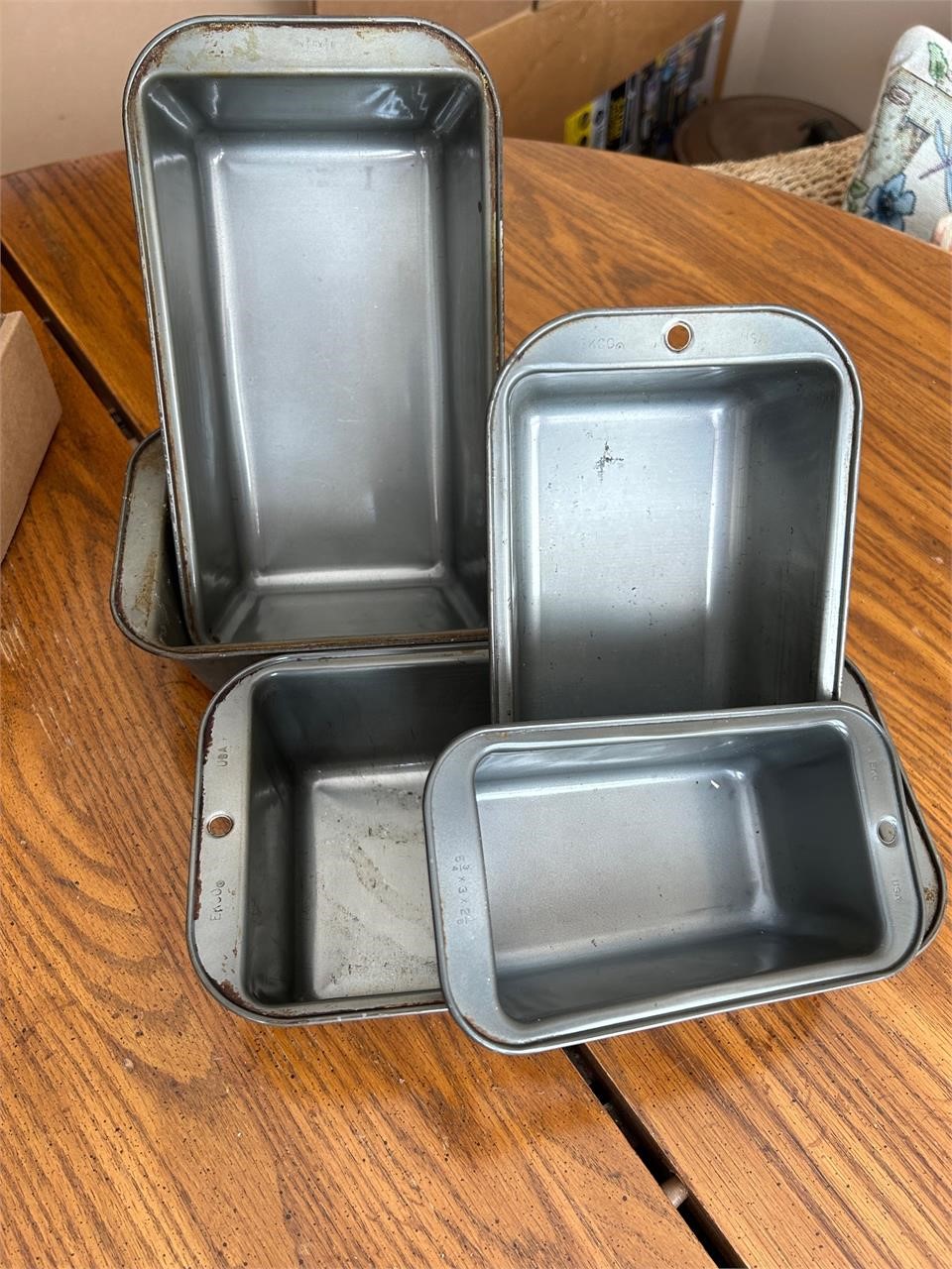 Vintage cake pans, muffin and bread pans.