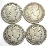 1894-S 1895-O 1907 1915-D Quarter VG 4pc Lot