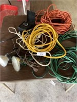 Group of extension cords & timer