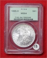 1885 O Morgan Silver Dollar PCGS MS64
