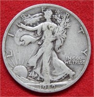 1919 S Walking Liberty Silver Half Dollar