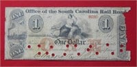 1870 $1 South Carolina Railroad Note