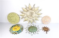 (6) Metal & Porcelain Garden Decor Sun Collection