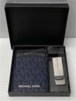 Michael Kors Money Clip/Card Case Boxed Set - NEW