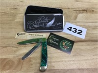 Hen & Rooster Prater Customs Emerald Green Knife