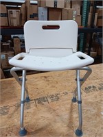 Folding bath seat with back 18x12x17extends to 21