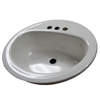 19" LAUREL WHITE ROUND DROP IN SINK