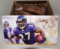 2 signed Ray Rice posters, football, baseball