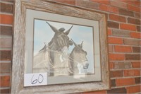 Framed Glenn Robertson Print- Two Mules 22.5"X