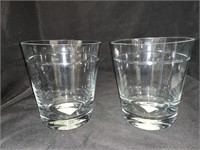 2 CRYSTAL BANANA REPUBLIC BOWLS - 5.75 X 5.25 “