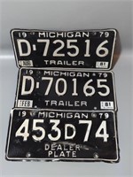 1979 Michigan Trailer & Dealer License Plates
