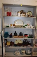 Assorted Candles, Glassware, China, Bookends, etc