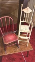 2 Small Wood Doll Chairs