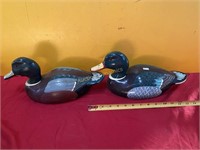 Hand Painted Wooden Ducks, Two