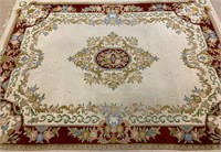 NICE KNOTTED WOOL RUG - SOME WEAR