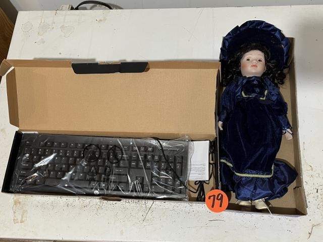 Ceramic doll & Computer Keyboard