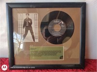 ELVIS FRAMED 45 RECORD WITH PICTURE AND HISTORY