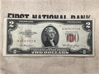 1953 $2 Dollar Note Red Seal Series Bill GREAT