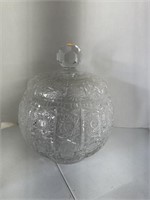 Large Crystal Lidded Bowl, approx 11in T