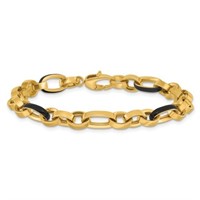 14K Polished with Enamel Link Bracelet