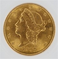1907 Double Eagle ICG MS65 $20 Saint