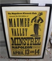 1953 Maumee Valley Minstrel Show Poster.