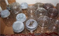 Flat of mostly pint canning jars.
