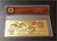 $100 Gold Plated Banknote