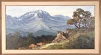 SIGNED OIL ON CANVAS LANDSCAPE OF THE MOUNTAINS