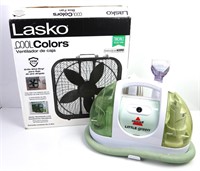 BISSELL LITTLE GREEN CLEANING MACHINE & BOX FAN