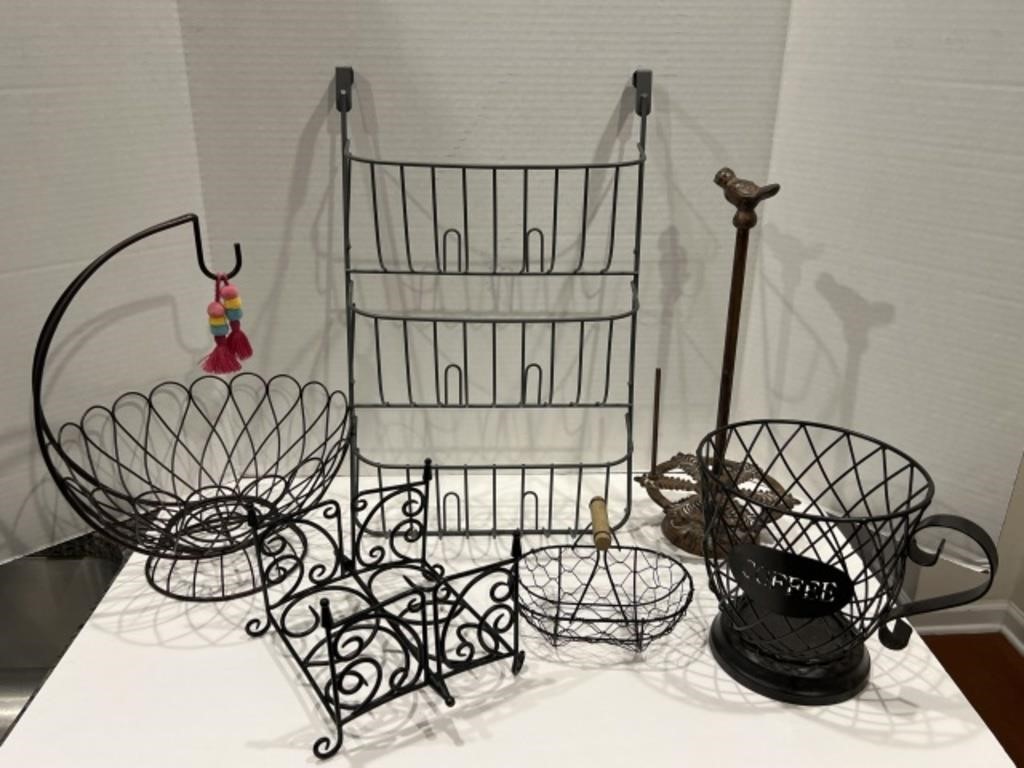 Assorted Wire Baskets and Napkin Holders