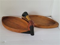 (2) Rare French Broad River Wood Duck Decoy Tray