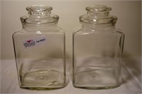 2 Pattern glass gum ball jars 10"