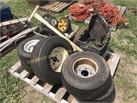 TIRES FOR MOWERS/ WHEELBARROWS & HITCH