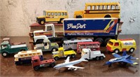 Die cast toys, transportation themed