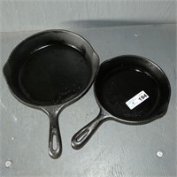 (2) Unmarked Cast Iron Frying Pan / Skillets